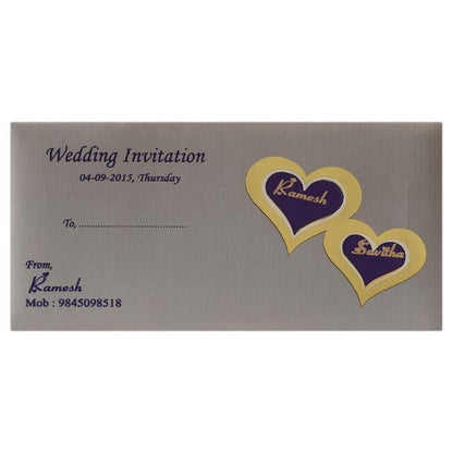 Invitation Card - Golden Hearts Invitation card-KNK3075-King of Cards