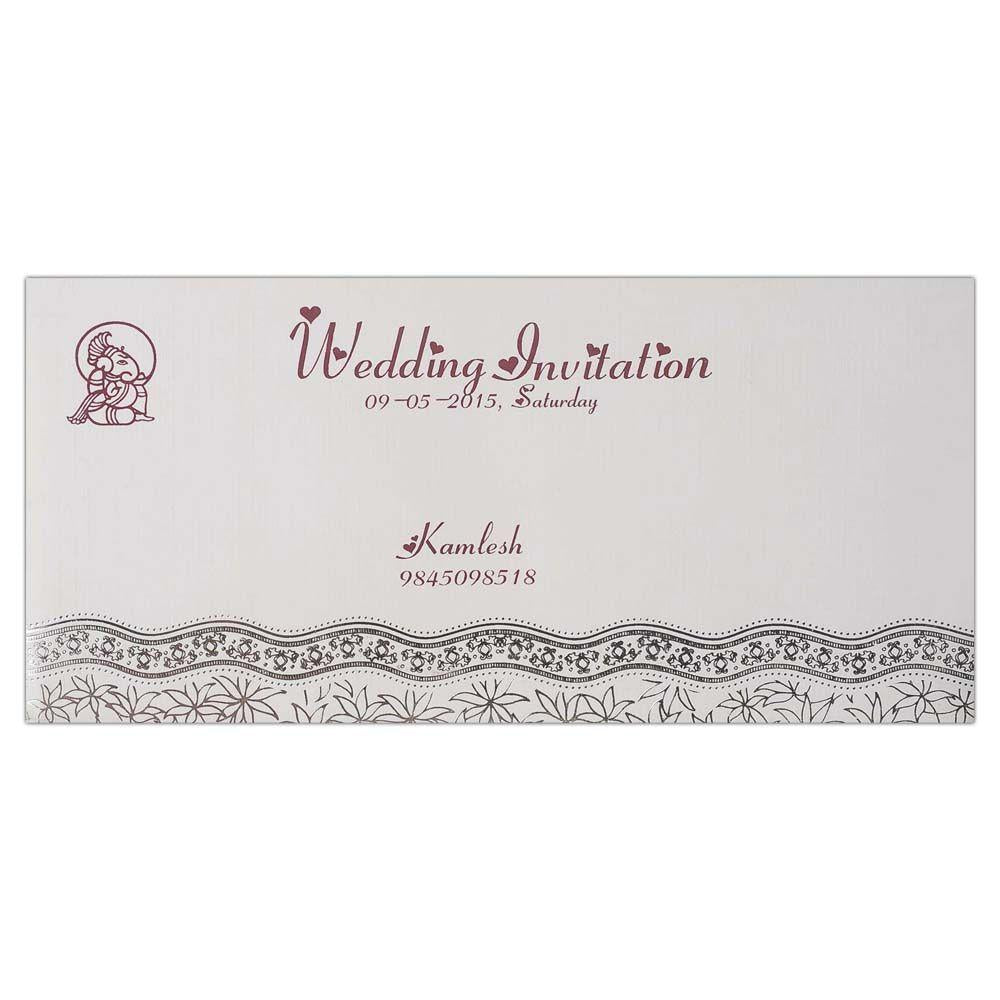 Invitation Card - Floral delight in white invitation Card-KNK3130