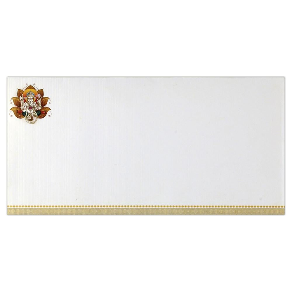 White Radha Krishna Invitation-KNK3164