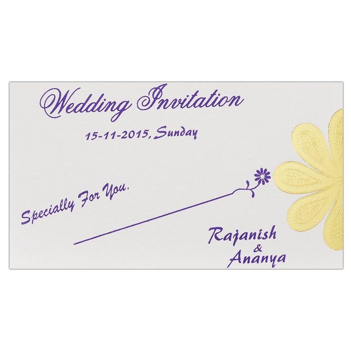 Invitation Card - Violet Floral Personal Wedding Invitation Card-KNK3166-King of Cards