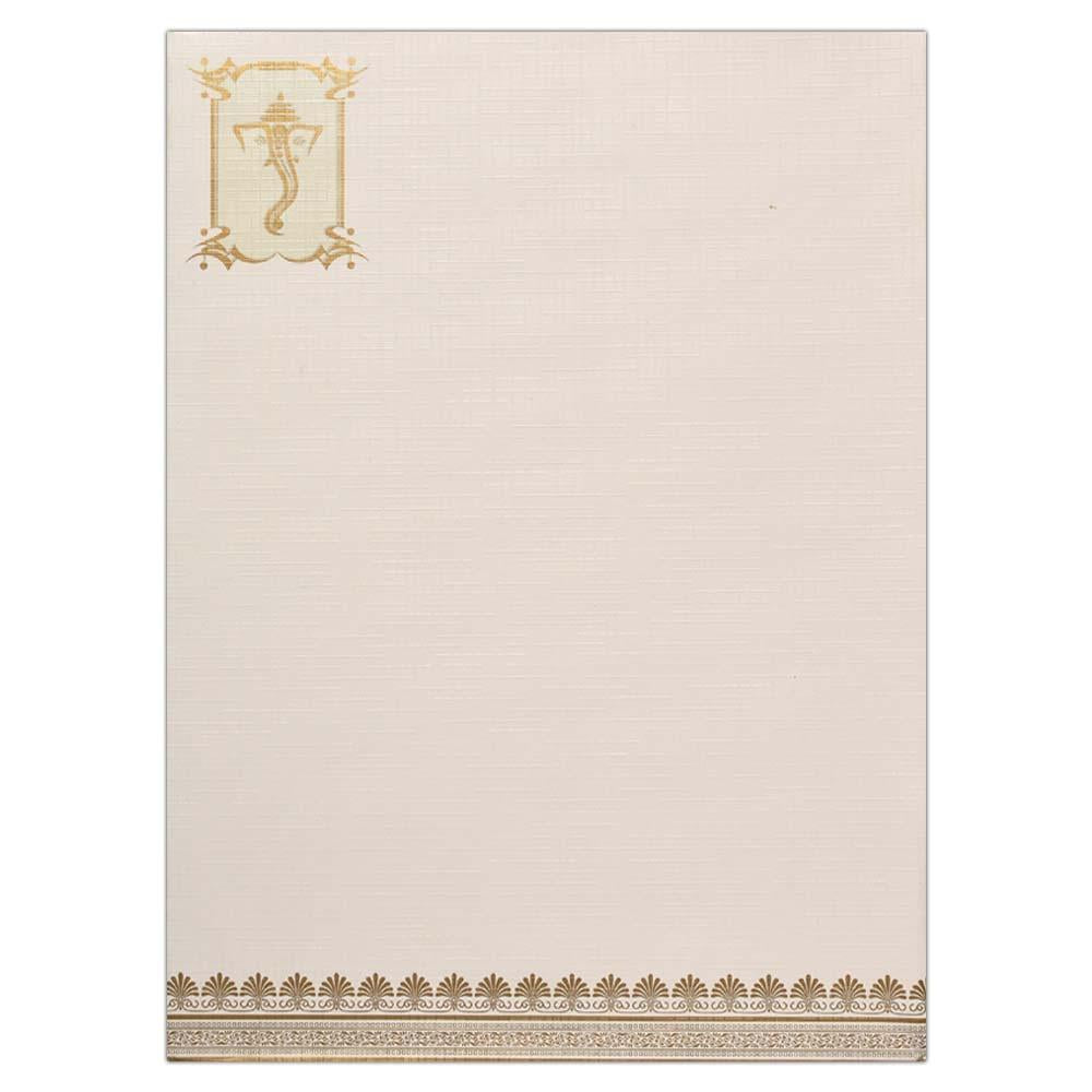 White Ganesha Floral Invitation