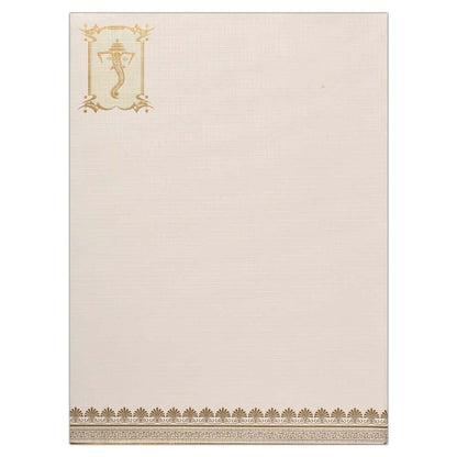 White Ganesha Floral Invitation