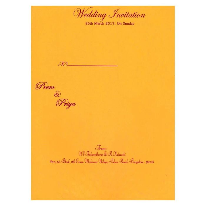 Lovely Yellow Shading With Ganesha Theme Wedding Card - KNK3257-King of Cards