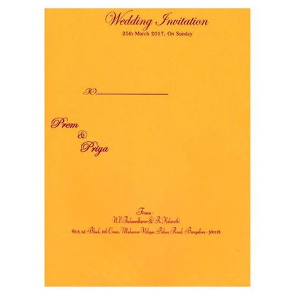 Lovely Yellow Shading With Ganesha Theme Wedding Card - KNK3257-King of Cards