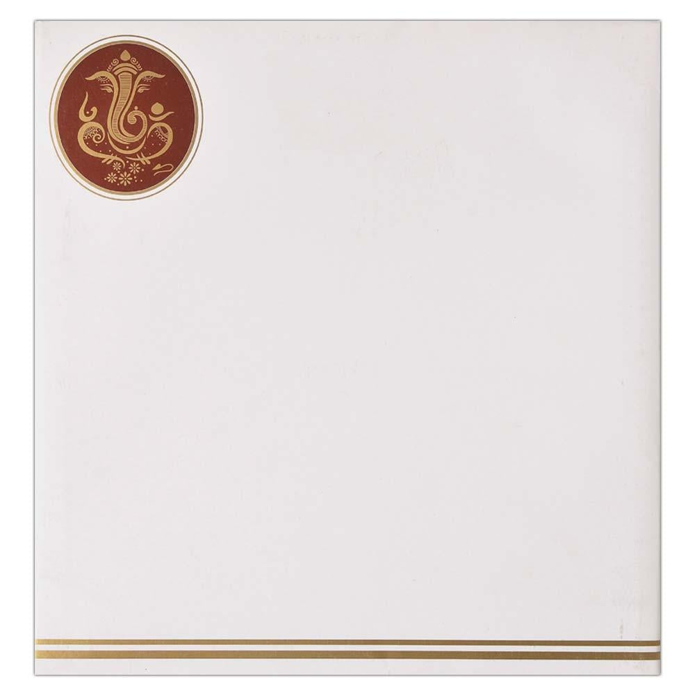 Invitation Card - Luxurious Balaji and Lord Ganesha Card in Red and Gold-KNK3288