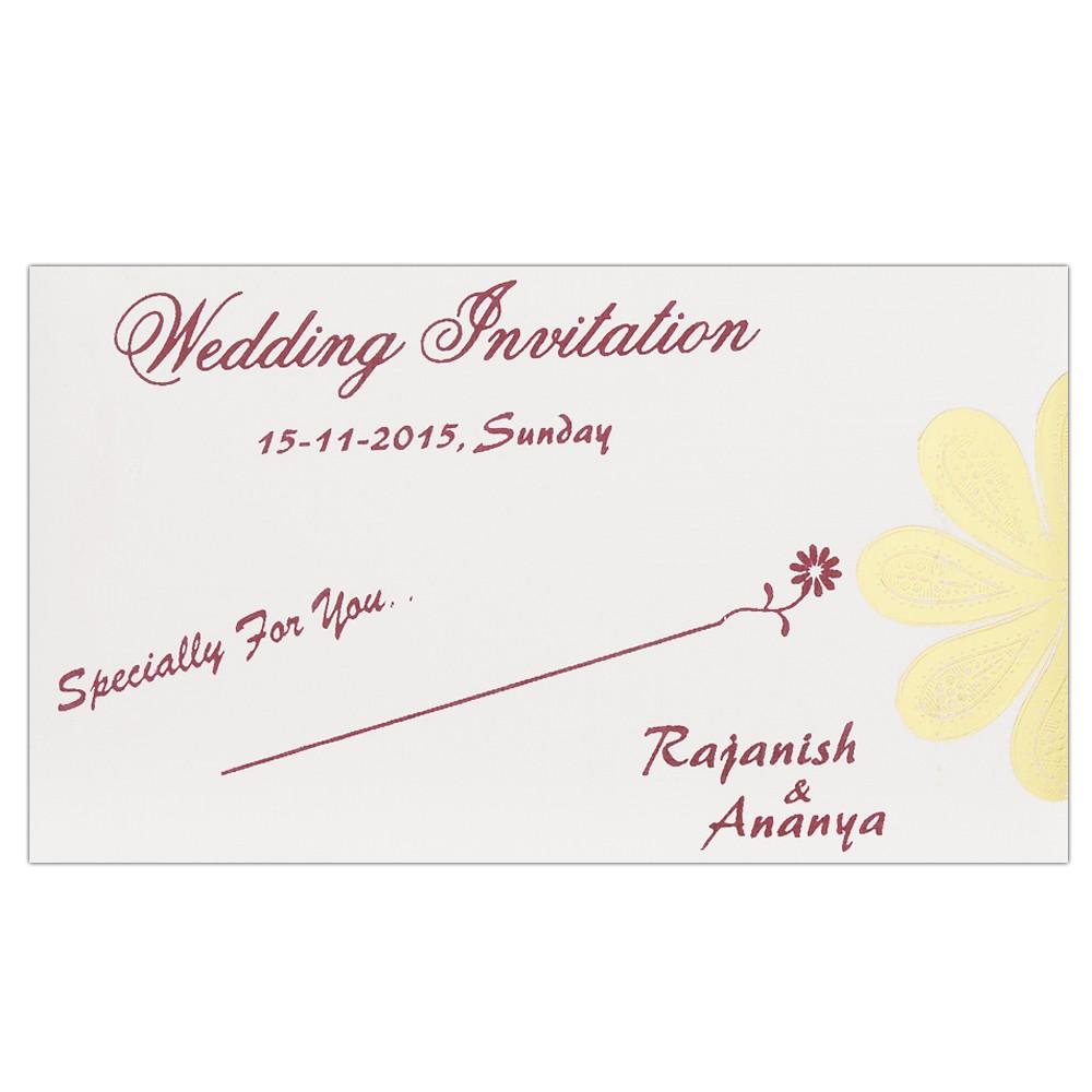 Invitation Card - Golden Floral Personal Wedding Invitation Card-KNK3432
