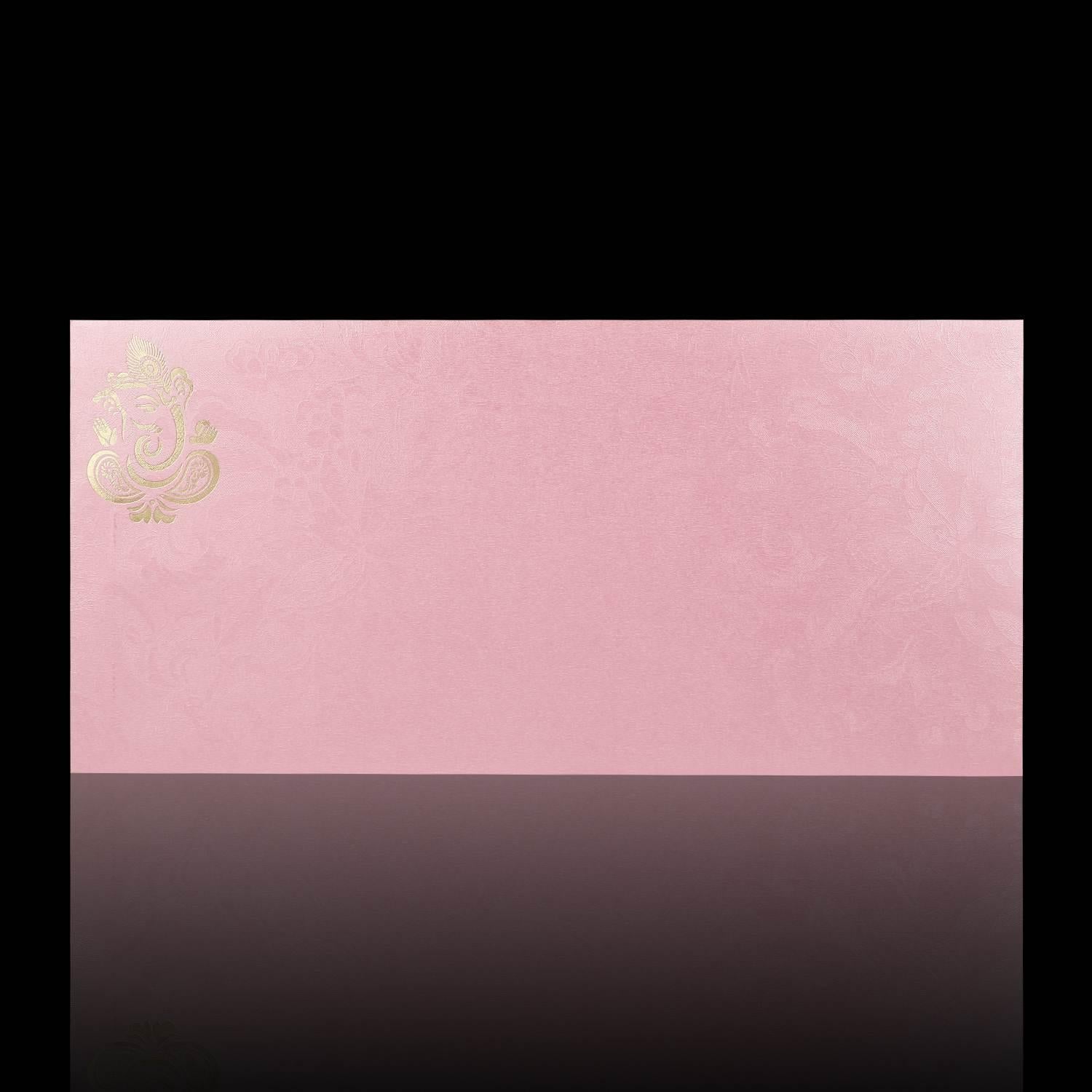 Pink Floral Metallic Invitation Card-KNK3448