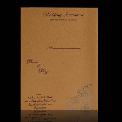 Lovely Gold Shading With Gold Foiling Flower Wedding Card - KNK3480