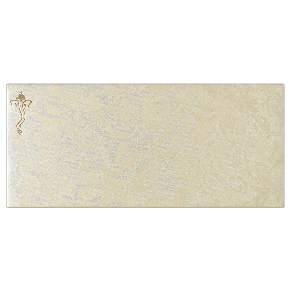 Beige Floral Ganesha Wedding Invitation Card