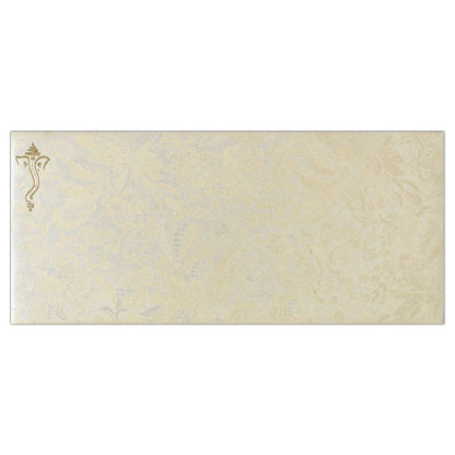 Beige Floral Ganesha Wedding Invitation Card
