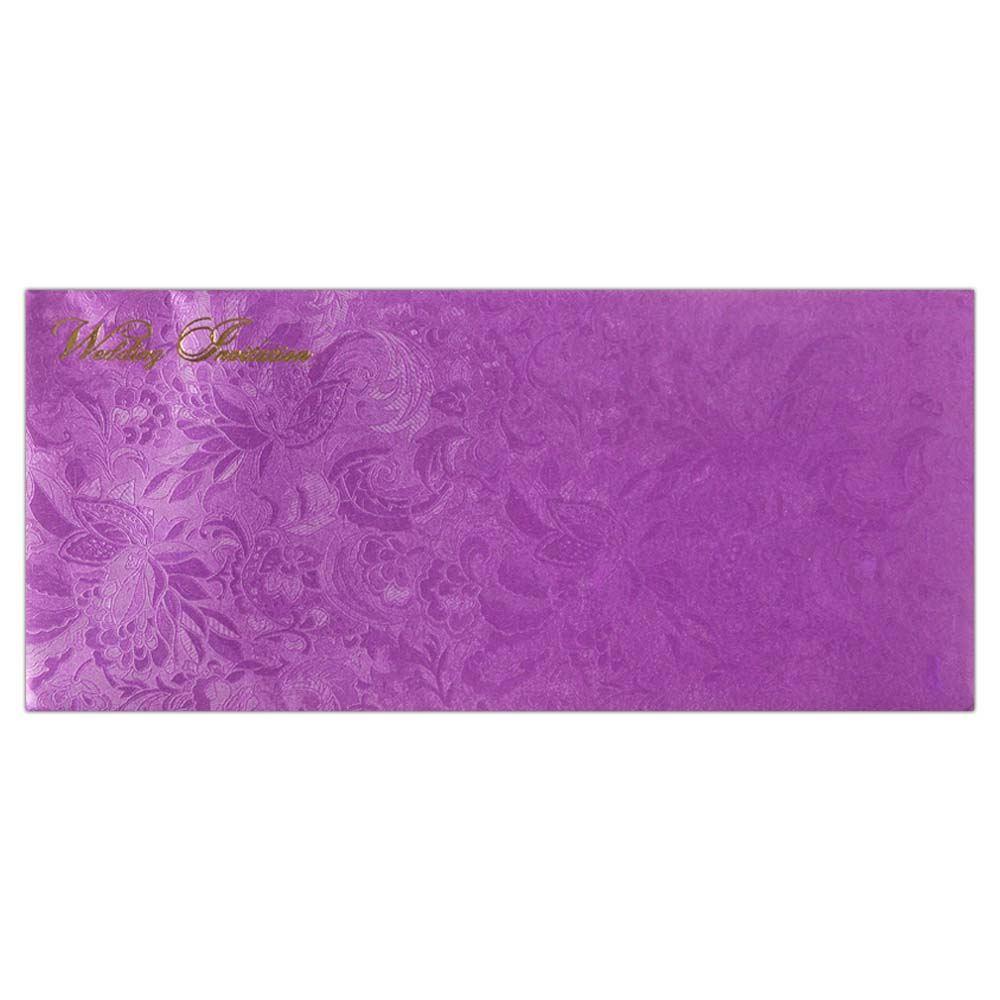 Invitation Card - Purple and Gold Wedding Invitation Card