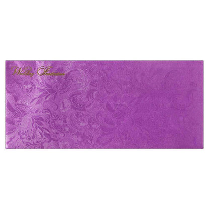 Invitation Card - Purple and Gold Wedding Invitation Card