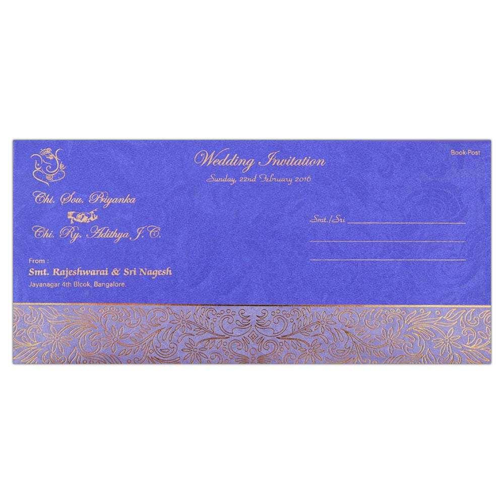 Invitation Card - A Royal Wedding in Blue and gold wedding Invitation Card - KNK3762
