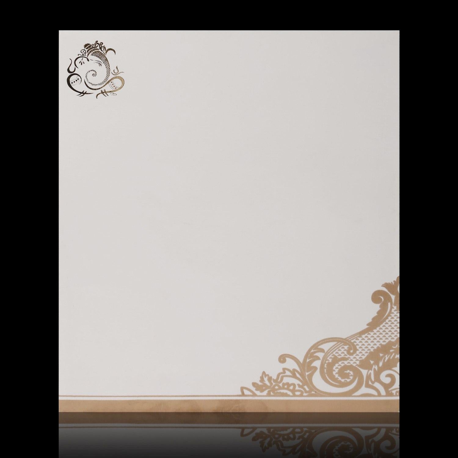 Beautiful Blossom Design With Ganesha Theme Wedding Card - KNK3848