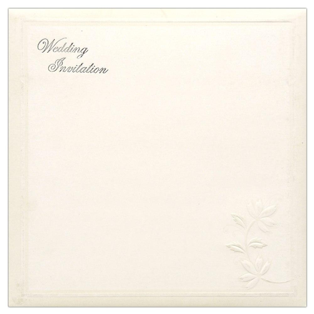 Invitation Card - White All-Religion Wedding Invitation Card- KNK3853