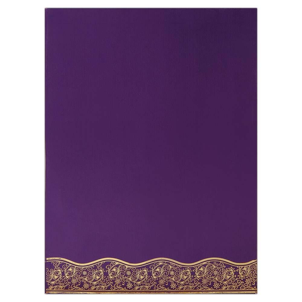 Invitation Card - Purple Hindu Wedding Invitation Card-KNK4023