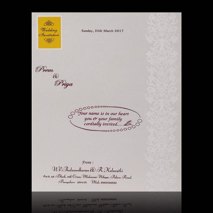 Classic White Floral Theme Wedding Card  - KNK4037