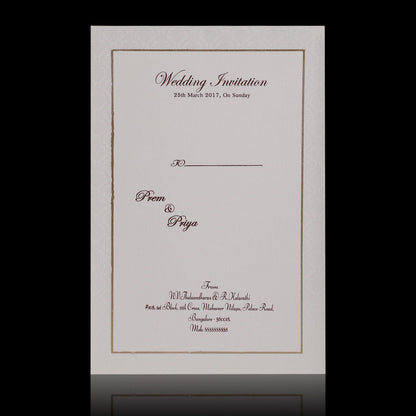 Fabulous Violet Shading With Bloom Subject Wedding Card - KNK4124
