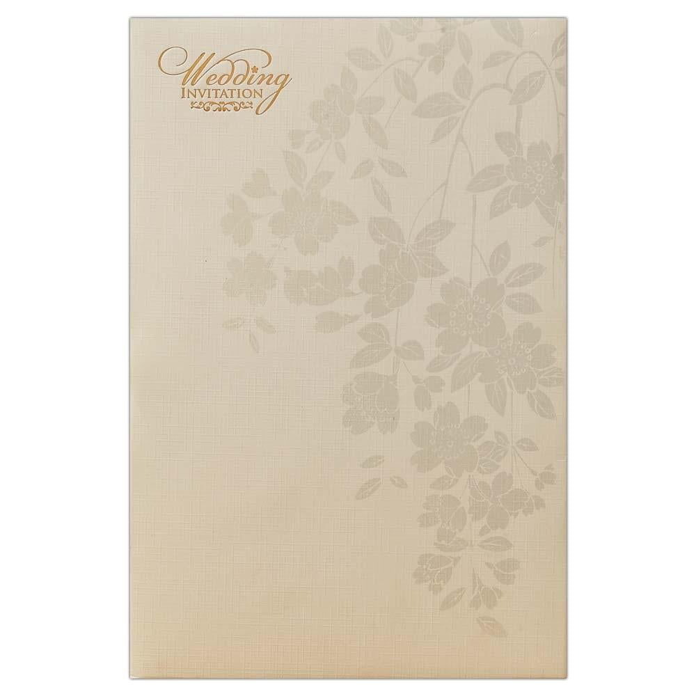 Invitation Card - Exclusive Gold Floral Marriage Invitation Cards-KNK4234