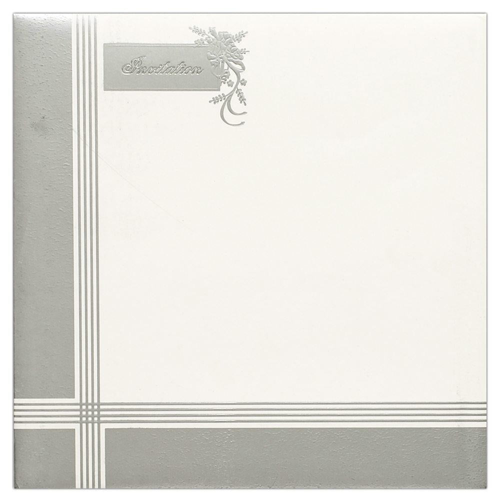 Invitation Card - White and Grey Designer Invitation Card-KNK4317
