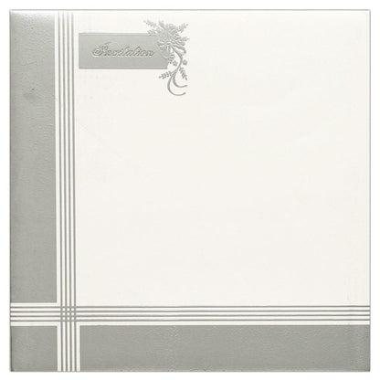 Invitation Card - White and Grey Designer Invitation Card-KNK4317