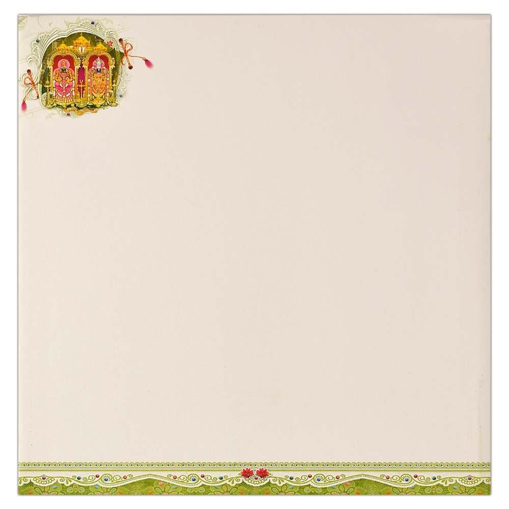 White Ganesha Hindu Wedding Card