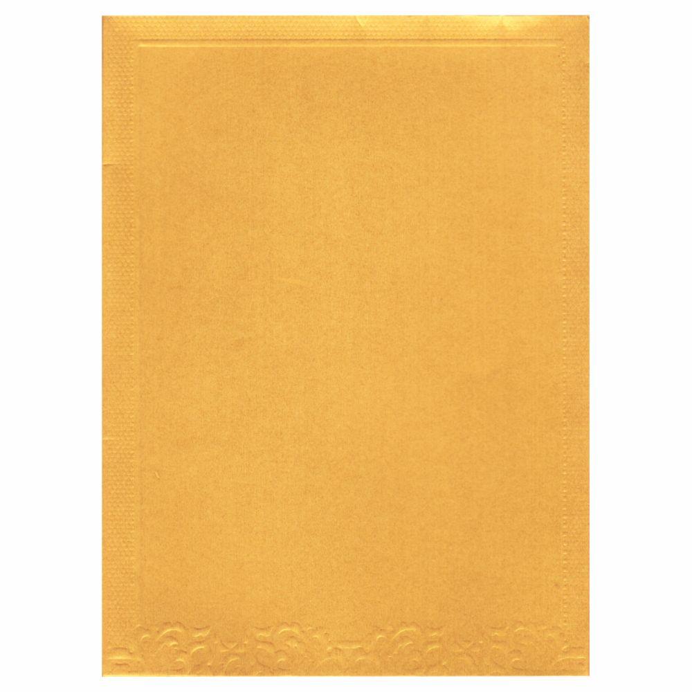 Gold Ganesha With Floral Design Invitation Card-Knk4629