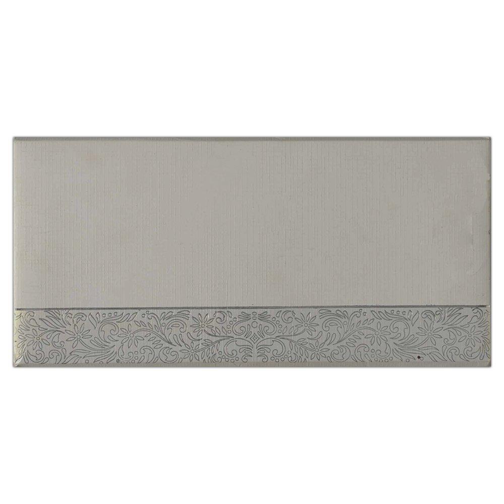Invitation Card - White and Silver Padded Invitation Card-KNK4744