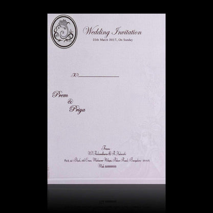 Well Groomed White Shading Gold Ganesha Wedding Card - KNK4790