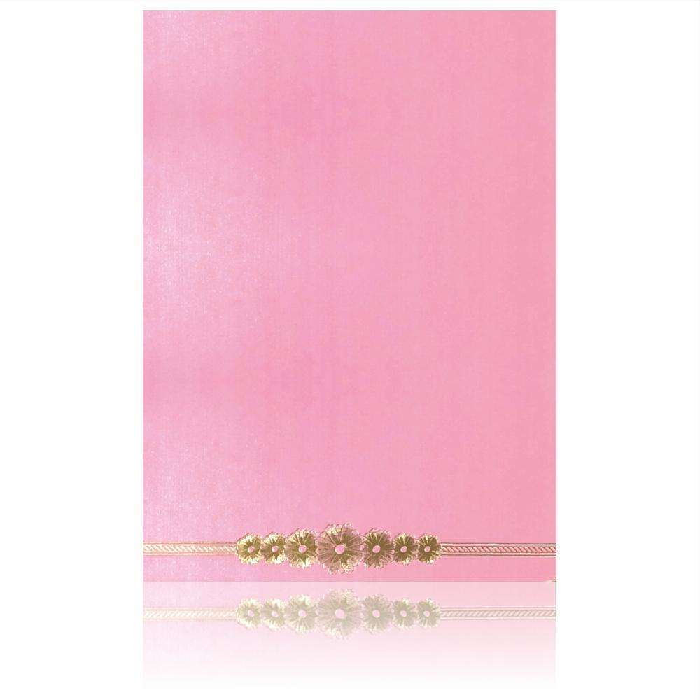 Pink Metallic Invitation Card With Floral Design-KNK4824
