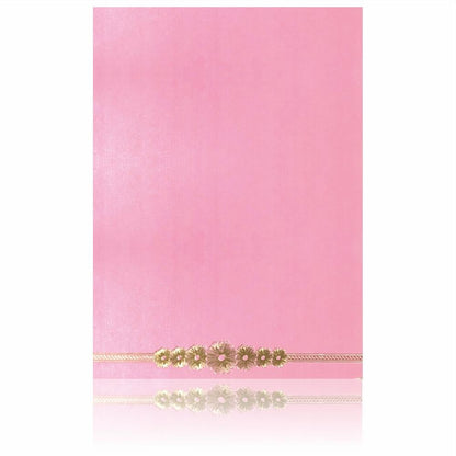 Pink Metallic Invitation Card With Floral Design-KNK4824