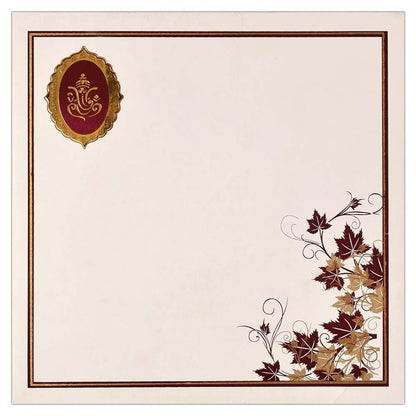 Invitation Card - Plush Red and Rich gold Ganesh Invitation card-KNK4876