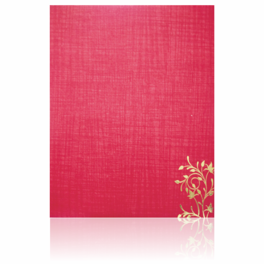 Red Jumbo Metallic Floral Design With Ganesha Wedding Card-KNK50261