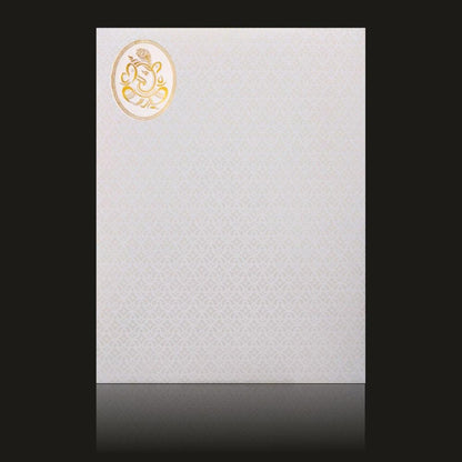 Glossy Laser Cut Ganesha Wedding Card - KNK73010