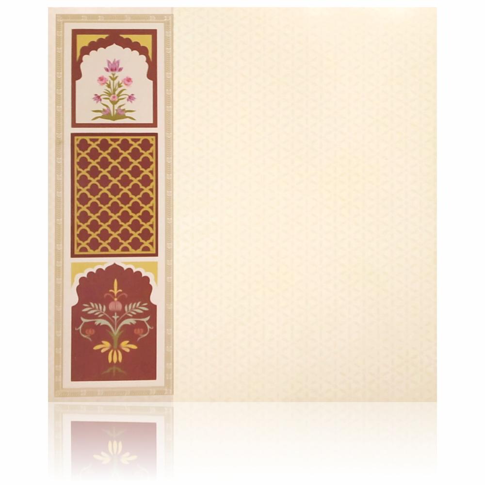 Light Green Floral Laser Cut With Offset Print Invitation Card