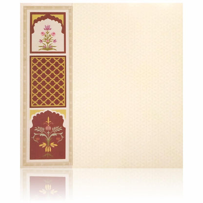 Light Green Floral Laser Cut With Offset Print Invitation Card