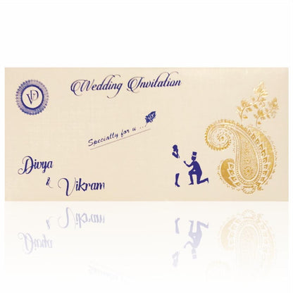 Beautiful Blue Shading Personal Wedding Card - KNKSP716