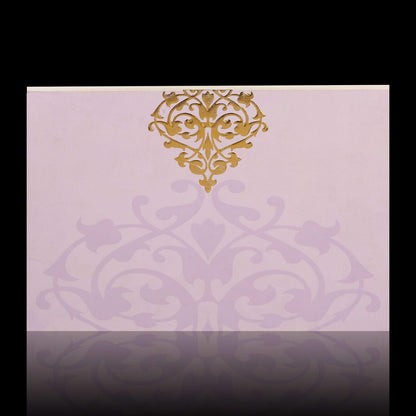 Alluring Gold Foiling Blossom Theme With Violet Shading Wedding Card - KNKZ2360