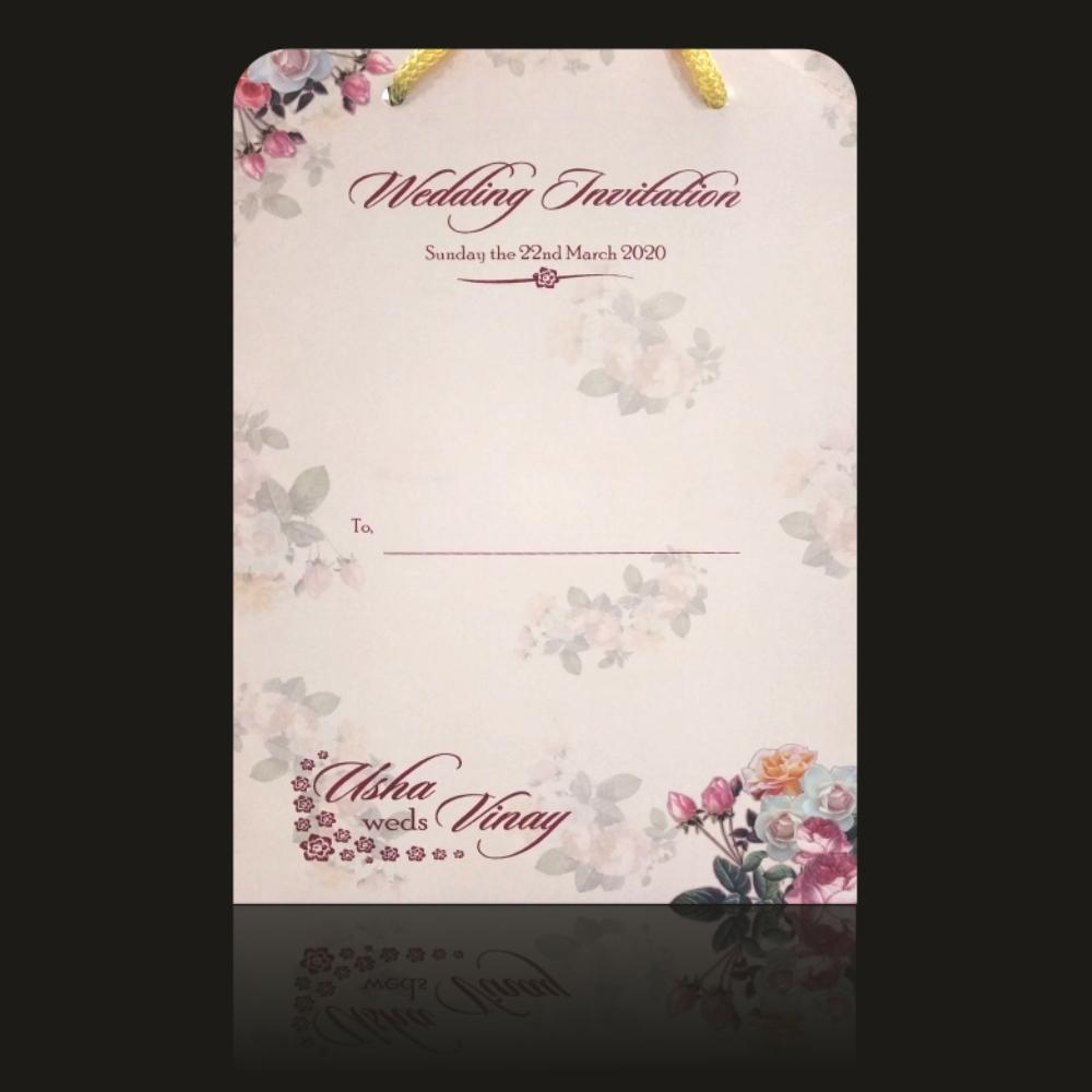 Pink Pastel Padded Floral Design With Name Plate-KNPO4501P