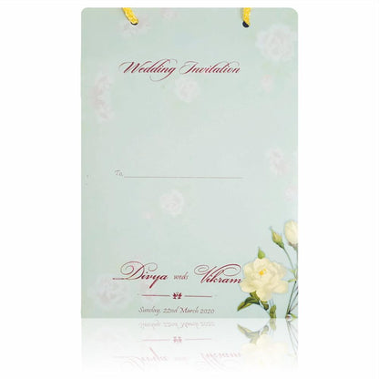 Blue Floral Invitation Card-KNPO4503G