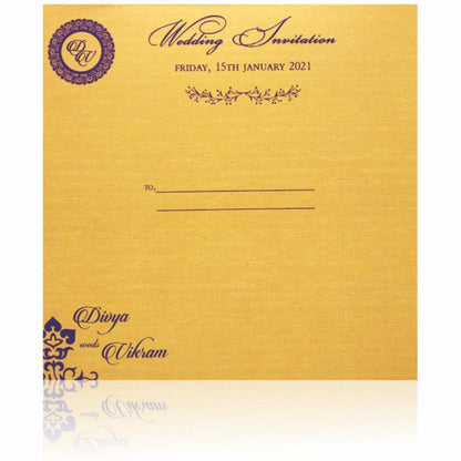 Purple Premium Padded Satin Wedding Card-KNPS6502V