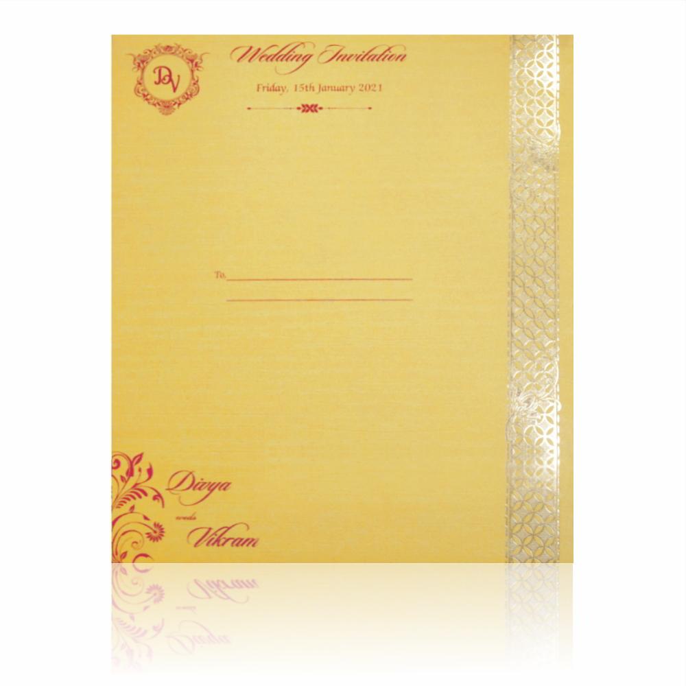 Gold Padded Stiff Board Invitation Card In Gold Foiling Print-KNPS7502G