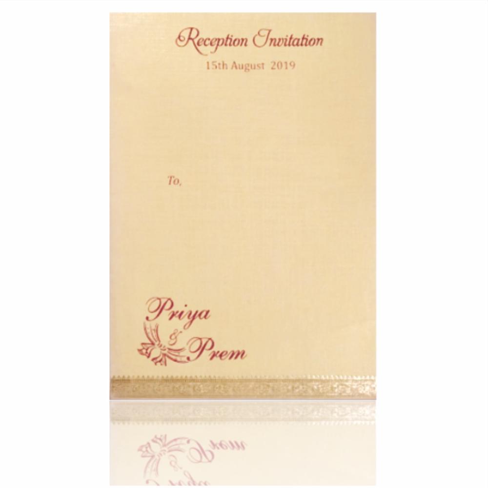 Gorgeous Pink Color With Single Sheet Invitation Card-KNS012GP