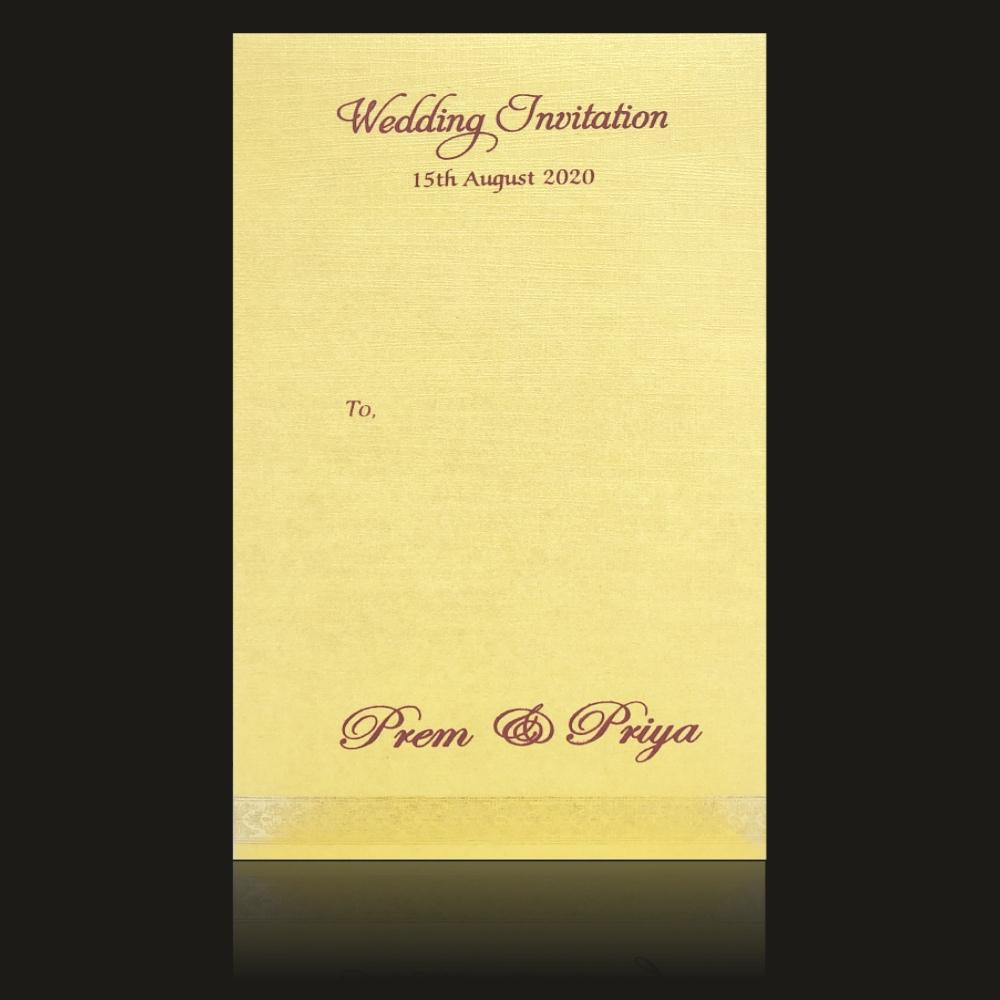 Blue single sheet with gold envelope gold border invitation card-KNS9001B