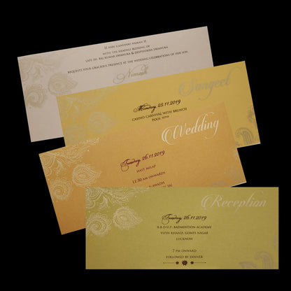 Peach Royal Baraat Boxed Type Wedding Card-KPR06520