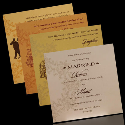 White Gold Embellished Floral Wedding Card-KPR06560