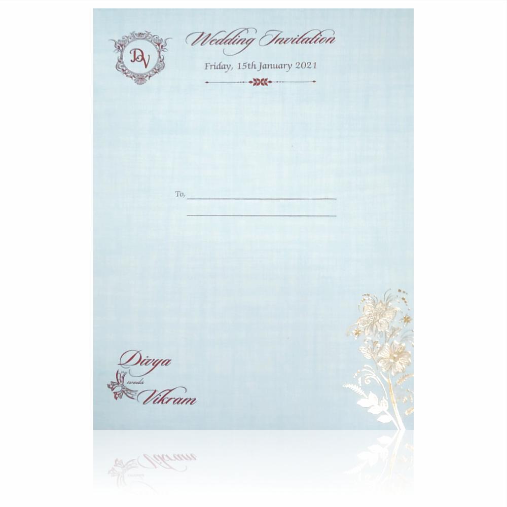 Light Blue Premium Padded Invitation With Open Door Type-KNPS9513B