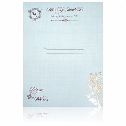 Light Blue Premium Padded Invitation With Open Door Type-KNPS9513B-King of Cards