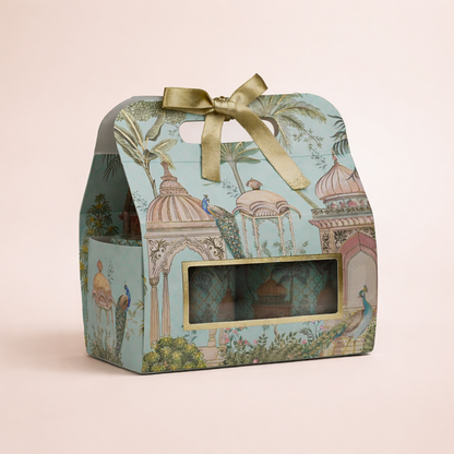 Green Peacock Palace Return Gift Hamper-GNBT9503