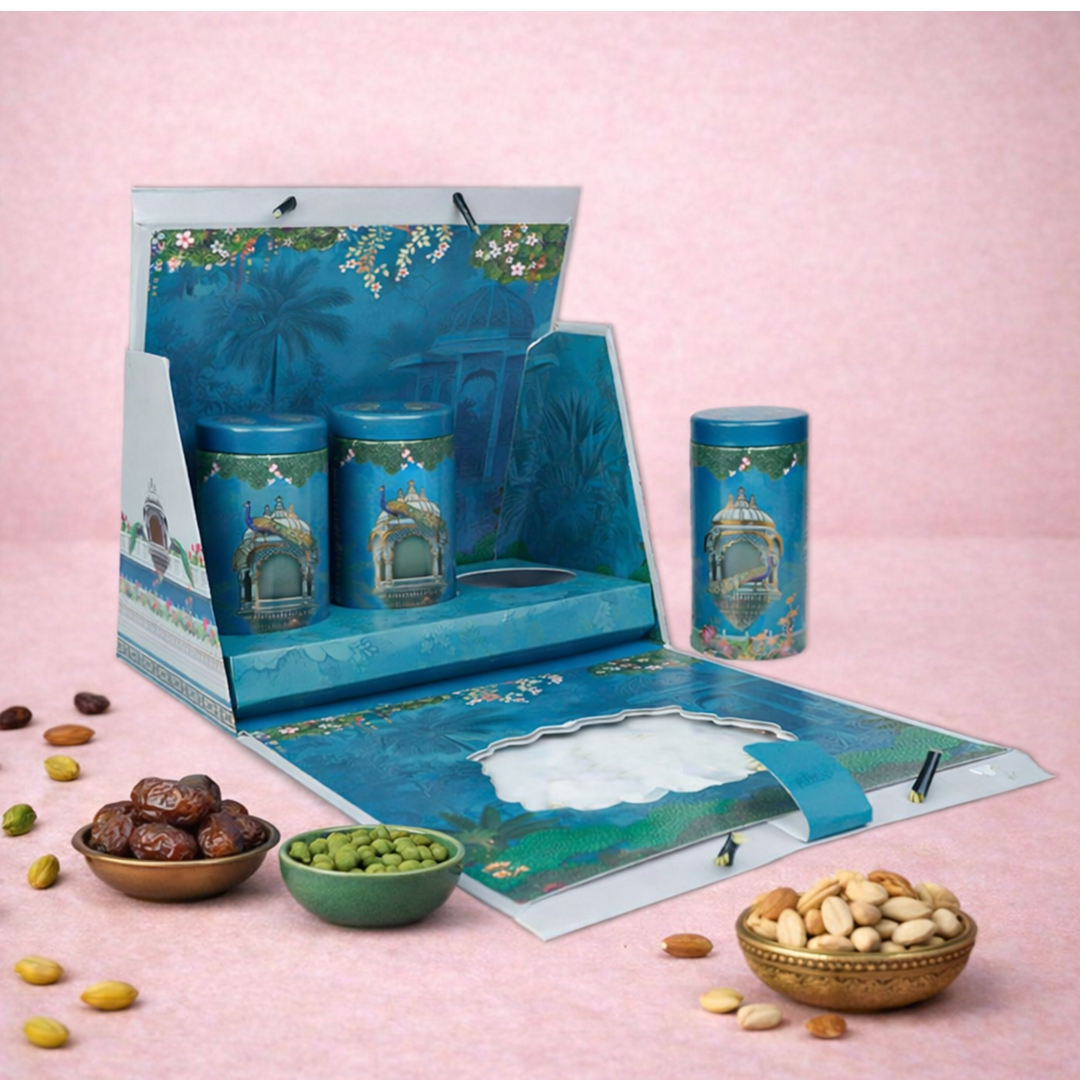 Blue Arch Peacock Palace Return Gift Hamper-GNBT9507